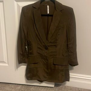 Willow & Clay chocolate brown bemberg/silk blazer size XSmall